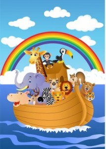 God protected Noah and his family in the ark. 