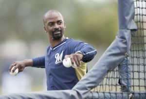 Hitting Coach Darnell Coles Spring Training 2015 at Maryvale Baseball Park in Phoenix Arizona. Scott Paulus/Milwaukee Brewers